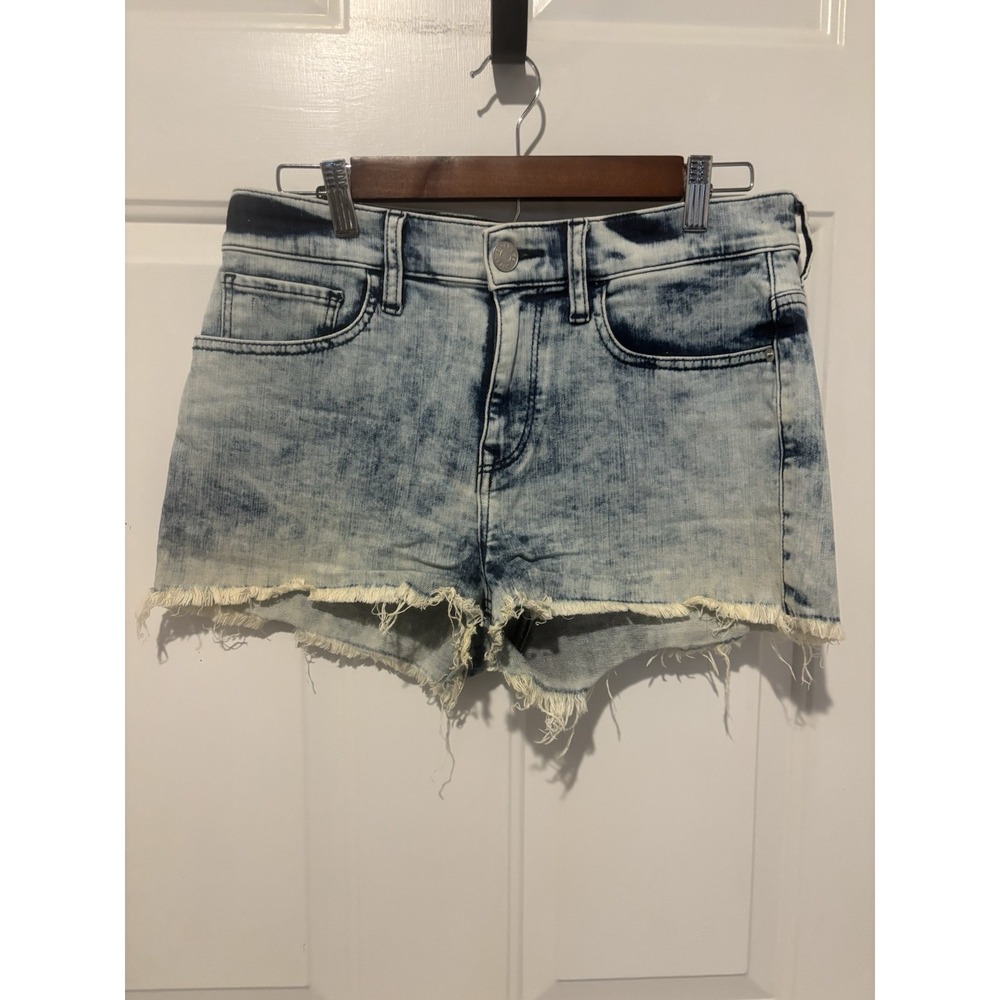 Express Jeans‎ Shorts Light Wash Distressed Cut Off Stretch Size 6 Women's